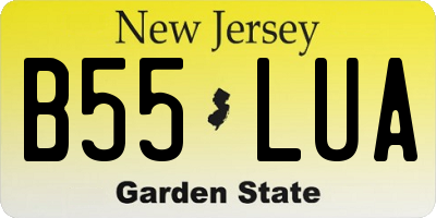 NJ license plate B55LUA