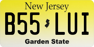 NJ license plate B55LUI