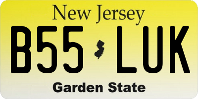 NJ license plate B55LUK