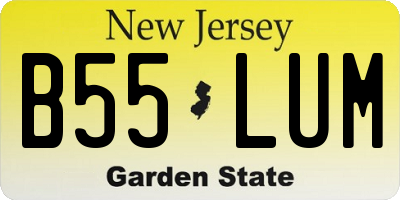 NJ license plate B55LUM