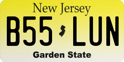 NJ license plate B55LUN