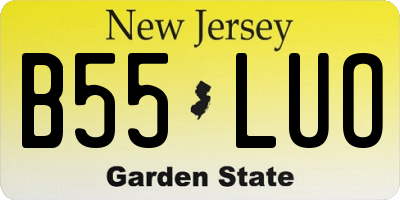 NJ license plate B55LUO