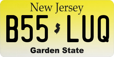 NJ license plate B55LUQ