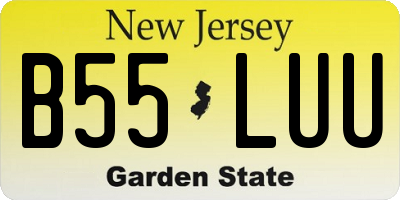 NJ license plate B55LUU