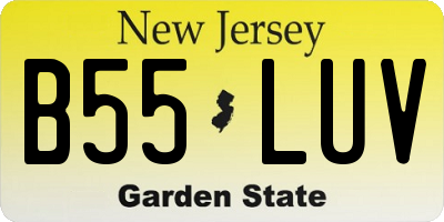 NJ license plate B55LUV