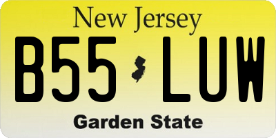 NJ license plate B55LUW