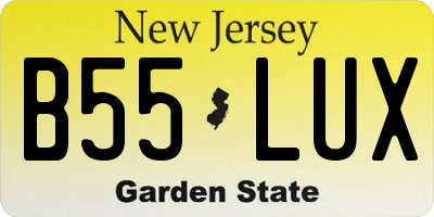 NJ license plate B55LUX
