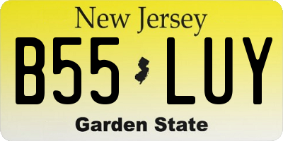 NJ license plate B55LUY