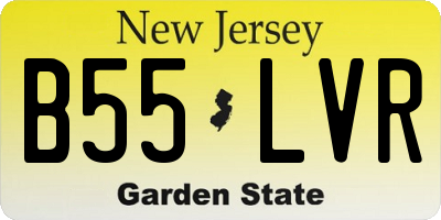 NJ license plate B55LVR