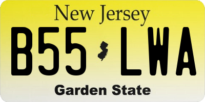 NJ license plate B55LWA