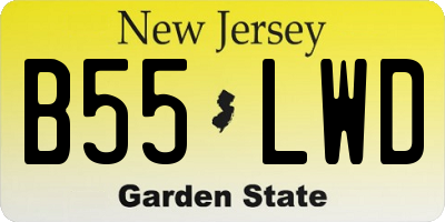 NJ license plate B55LWD