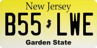 NJ license plate B55LWE