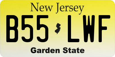 NJ license plate B55LWF