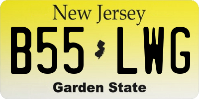 NJ license plate B55LWG