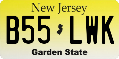 NJ license plate B55LWK