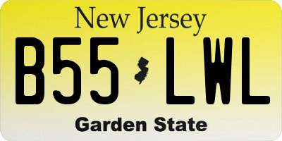 NJ license plate B55LWL