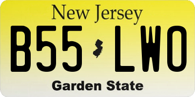 NJ license plate B55LWO