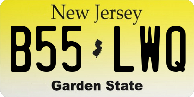 NJ license plate B55LWQ