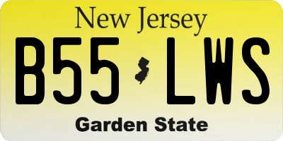 NJ license plate B55LWS