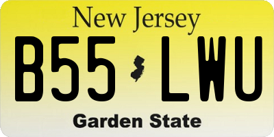 NJ license plate B55LWU