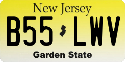 NJ license plate B55LWV