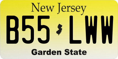 NJ license plate B55LWW