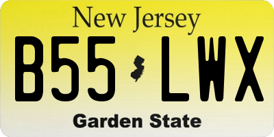 NJ license plate B55LWX