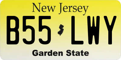 NJ license plate B55LWY