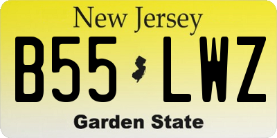 NJ license plate B55LWZ