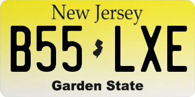 NJ license plate B55LXE