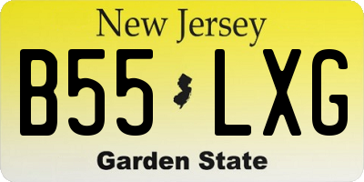 NJ license plate B55LXG