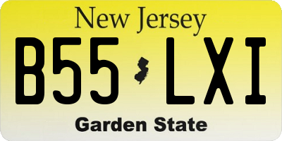NJ license plate B55LXI