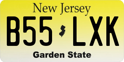 NJ license plate B55LXK