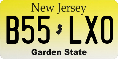 NJ license plate B55LXO