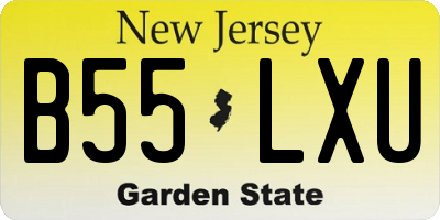 NJ license plate B55LXU
