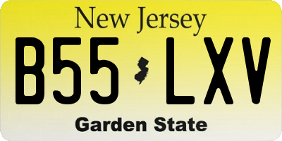 NJ license plate B55LXV