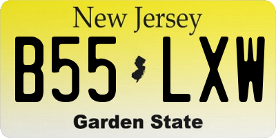 NJ license plate B55LXW