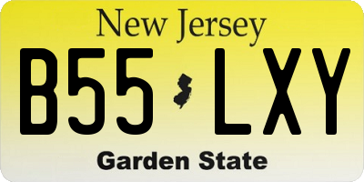NJ license plate B55LXY