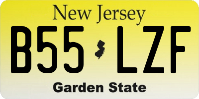 NJ license plate B55LZF