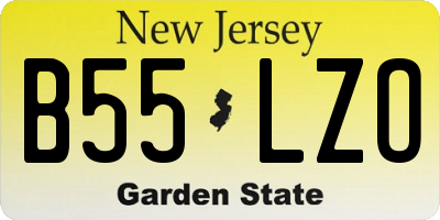 NJ license plate B55LZO