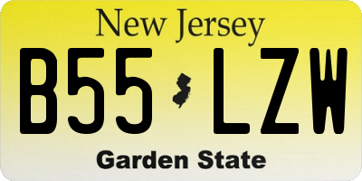 NJ license plate B55LZW