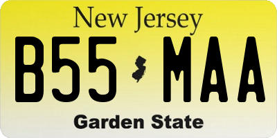 NJ license plate B55MAA