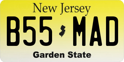 NJ license plate B55MAD