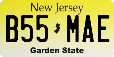 NJ license plate B55MAE