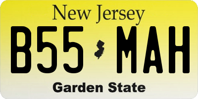 NJ license plate B55MAH