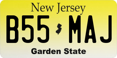 NJ license plate B55MAJ