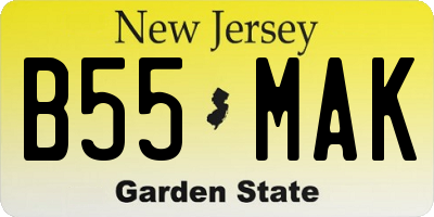 NJ license plate B55MAK