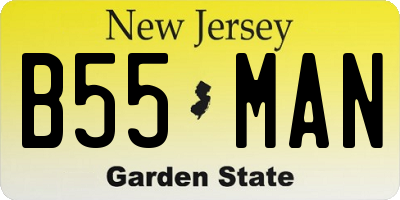 NJ license plate B55MAN