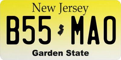 NJ license plate B55MAO