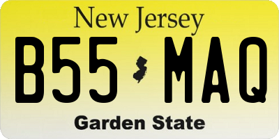 NJ license plate B55MAQ